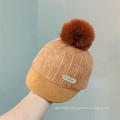 Chenille fabric children winter hats basketball cap